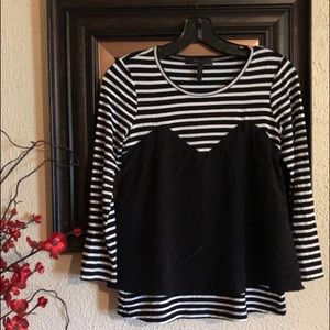 SOLD!! striped BCBG Maxazria Meghan top Sz Small